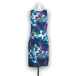 Karen Kane Tropical Blue Floral Sleeveless Dress